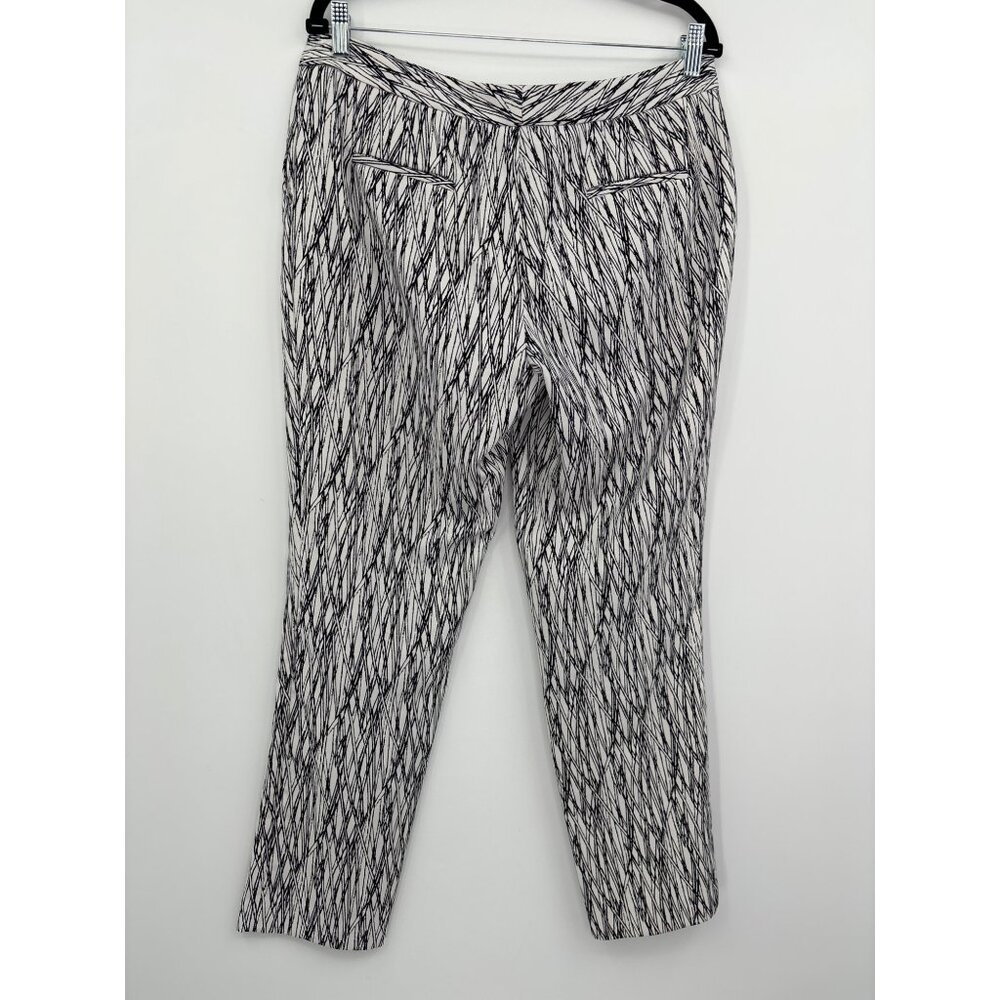 Vince Camuto Printed Trouser Pant White Black Size 10 - Picture 4 of 6